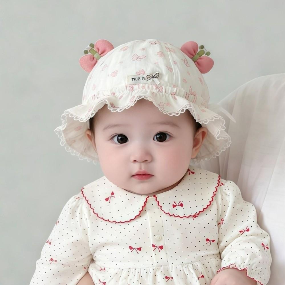Adjustable Strap Fisherman Hat Sun Protective Bucket Hat Cute Baby Cap Girl