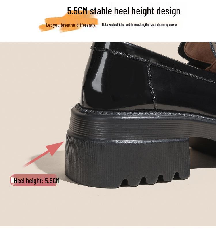 Autumn 2025 Women's Triumph Platform Loafers: Slip-On Chunky Heel Leather Shoes