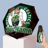 Celtic FC Manual Five Fold 8 Rib Umbrella Support Custom Text, Lightweight Travel Umbrella