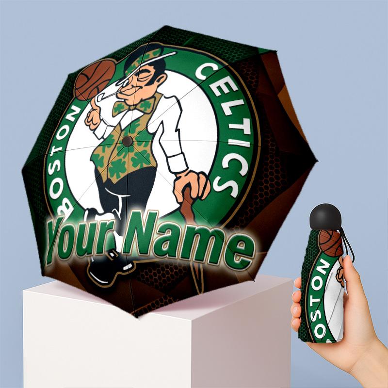 Celtic FC Manual Five Fold 8 Rib Umbrella Support Custom Text, Lightweight Travel Umbrella