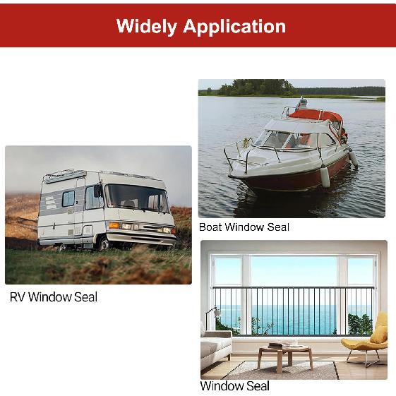 Wohnmobil Fenster Gummi Wetterfeste Dichtungsleiste Fensterglas Randdichtung Gummi Fensterverriegelungsdichtung Passend für Boote Wohnmobile Wohnwagen Fenster