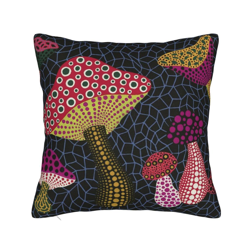 Yayoi Kusama Art Square Pillow Case Polka Aesthetic Cushion Cover Vintage Zippered Decorative Throw Pillow Case Cover for Seat