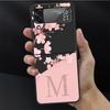 Flower Letter Pink Fashion Initial M N R Case For Samsung Galaxy Z Flip 3 4 5G Funda ZFlip 3 Black PC Hard Back Phone Capas