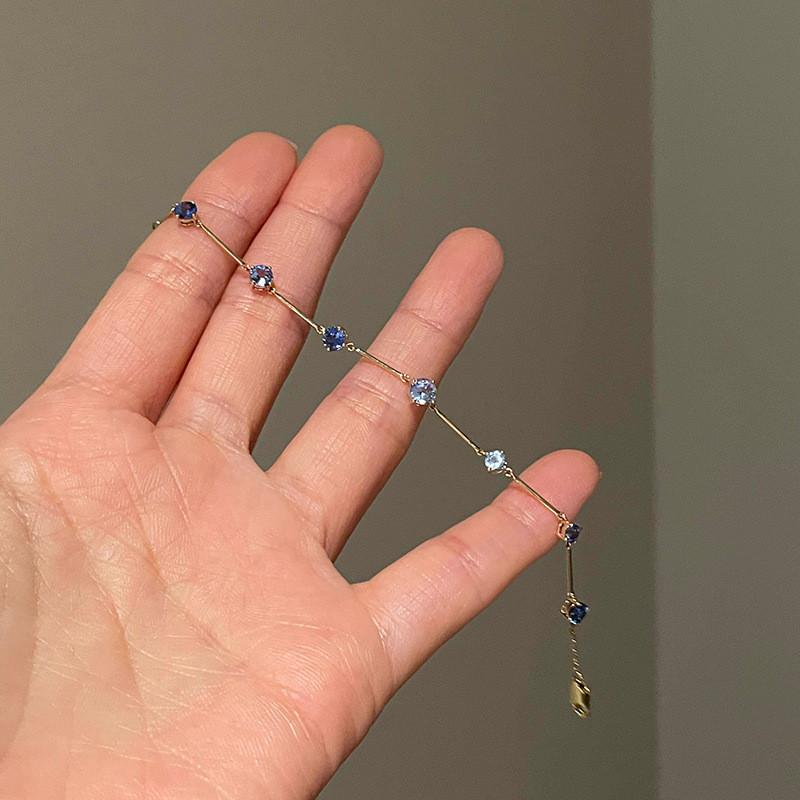 Star Blue Zircon Bracelet With Geometric Design For Women Gift