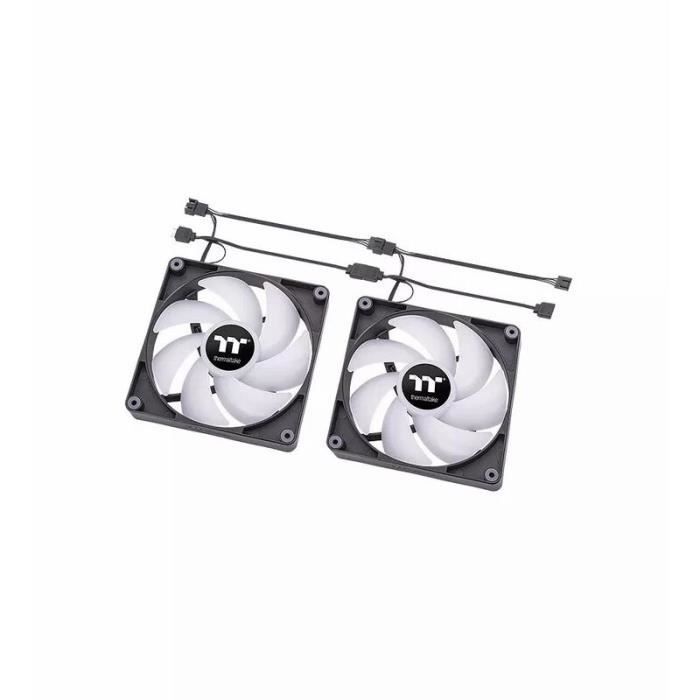 Ventilateur pc - thermaltake - ct120 argb - 500-2000 tr/min - 25,8 db - noir/blanc/vert