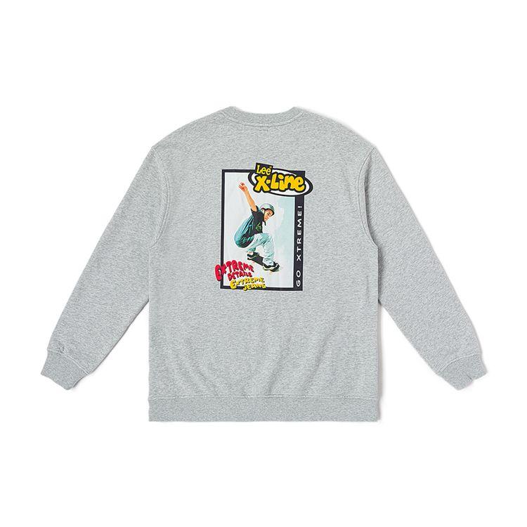 FW23 Comfortable Poster Print Multicolor Long Sleeve Sweatshirt Men sweatshirt Gray LMT007111204177A02848