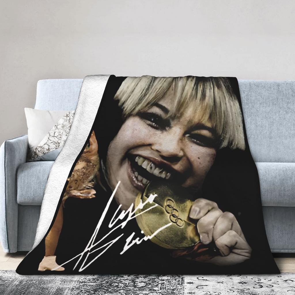 Alysa Liu American Figure Skater Blanket Flannel Throw Blanket For Sofa Home Soft Cozy Custom Quality Bedspread Present