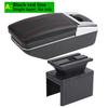 Universal Car Armrest Universal Model Armrest Box Auto Central Storage Box with USB LED Light Retrofit Parts Car Accessories