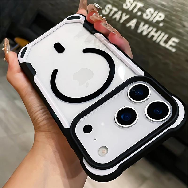 Cute Panda Transparent Phone Case For iPhone 17 11 12 13 14 15 16 Pro Max Air 14 15 Plus 16E For Magsafe Wireless Charger Protector Cover