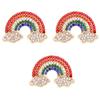 Korean Style Rainbow Cloud Brooch Inlaid Colorful Rhinestone Lapel Pin For Women Clothing Bag Diy Decoration Jewelry Accessories