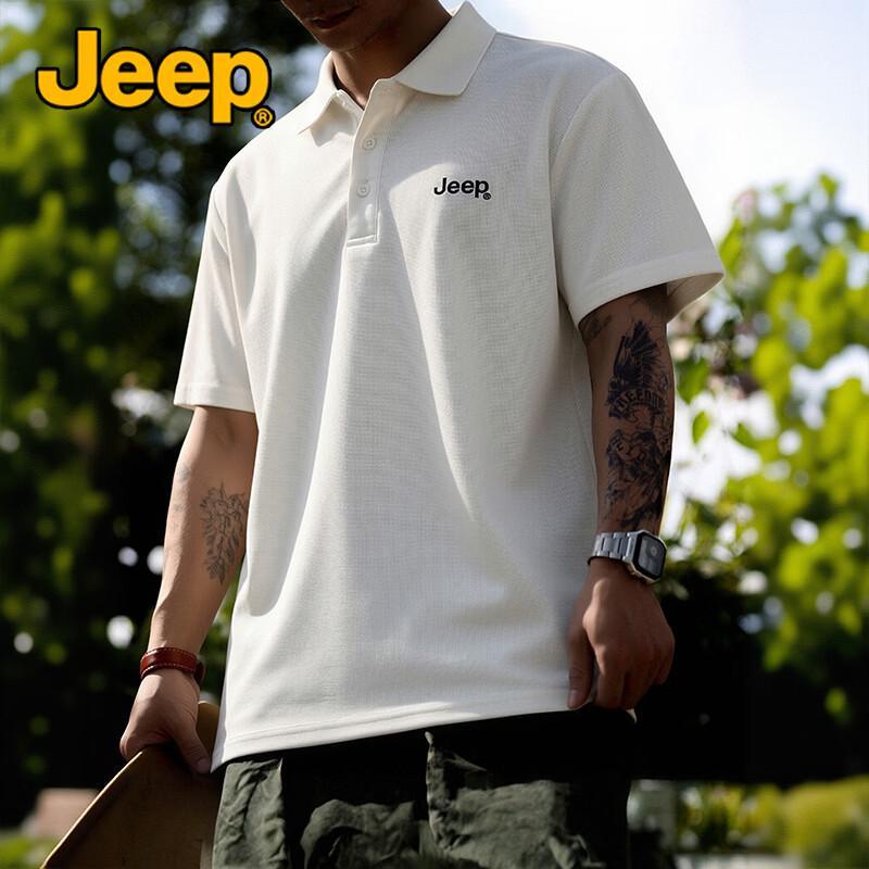 Jeep Men s Breathable Ice Silk Short Sleeve Polo Shirt L
