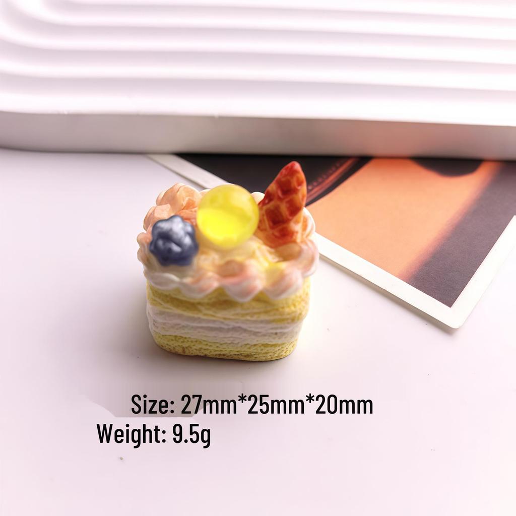 3D Miniature Resin Fruit Cake Ornaments - DIY Jewelry & Shop Toy