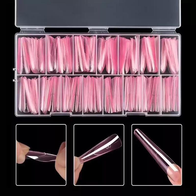 120Pcs Nail Mold With Edges Scale Inside Acrylic False Nails Tips Quick Building Gel Mold Extension Top Upper Forms Extension
