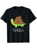 Divertente Maglietta Grafica con Battuta sulla Cacca di Tartaruga Design Umoristico "TURDLE" con Tartaruga Cartone Animato Manica Corta Nera Maglietta Casual per Donne Y2...