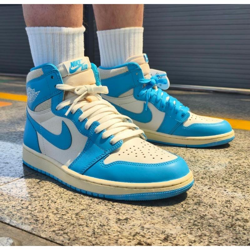 Air Jordan 1 Retro High OG UNC Reimagined Herren-Sneaker Blau Dunkelpuderblau Sail DZ5485-402