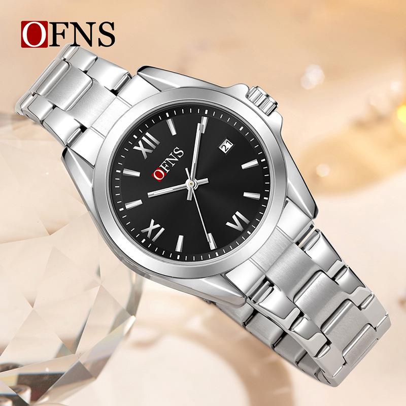 European-Style Luminous Quartz Women's Watch with Sunburst Dial and Roman Numerals