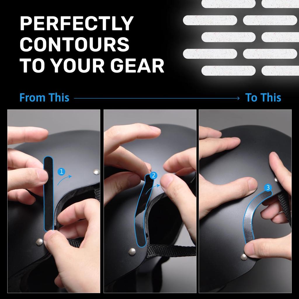 3M Reflective Black Stickers - Reflective Helmet Tape, Motorcycle Reflective Tape