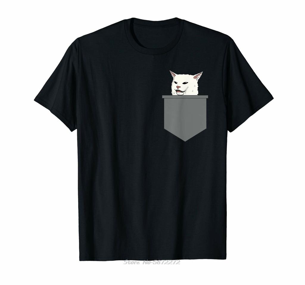 Angryunisex Yelling At Confused Cat At Dinner Table Meme T-ShirtunisexCotton O-neck Tshirt Funny Tees Tops Clothing