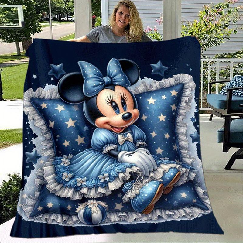 1pc Minnie Printing Blanket - Soft, All-Season Throw for Office Blanket, | Personalized Gift with Adorable Cartoon Design
