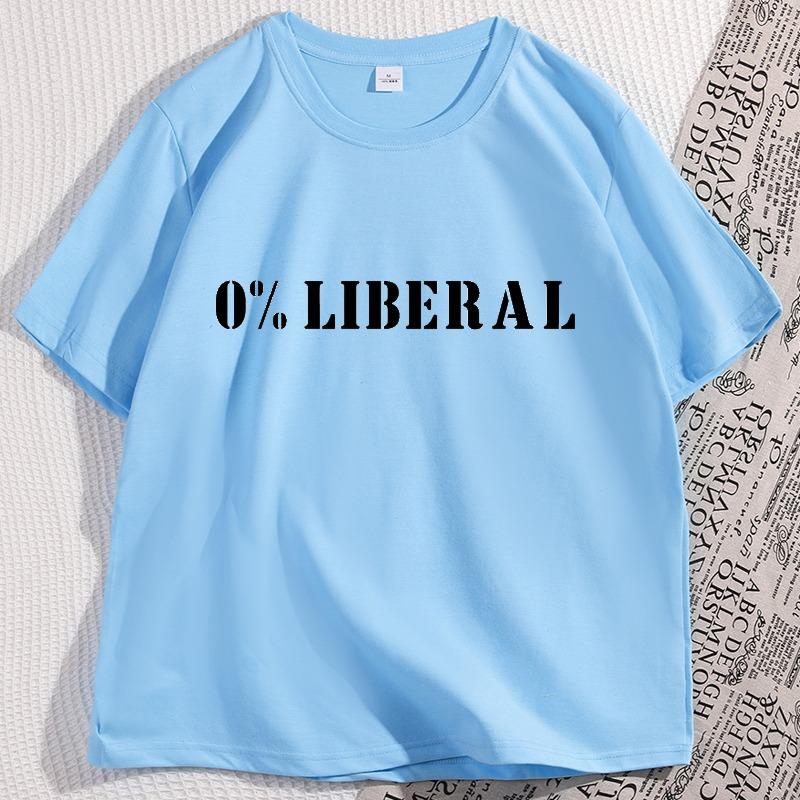 Zero Percent Liberal T Shirt Short Sleeve Men Women Crewneck Y2k Streetwear Casual Cotton Loose Comfortable Man Clothing