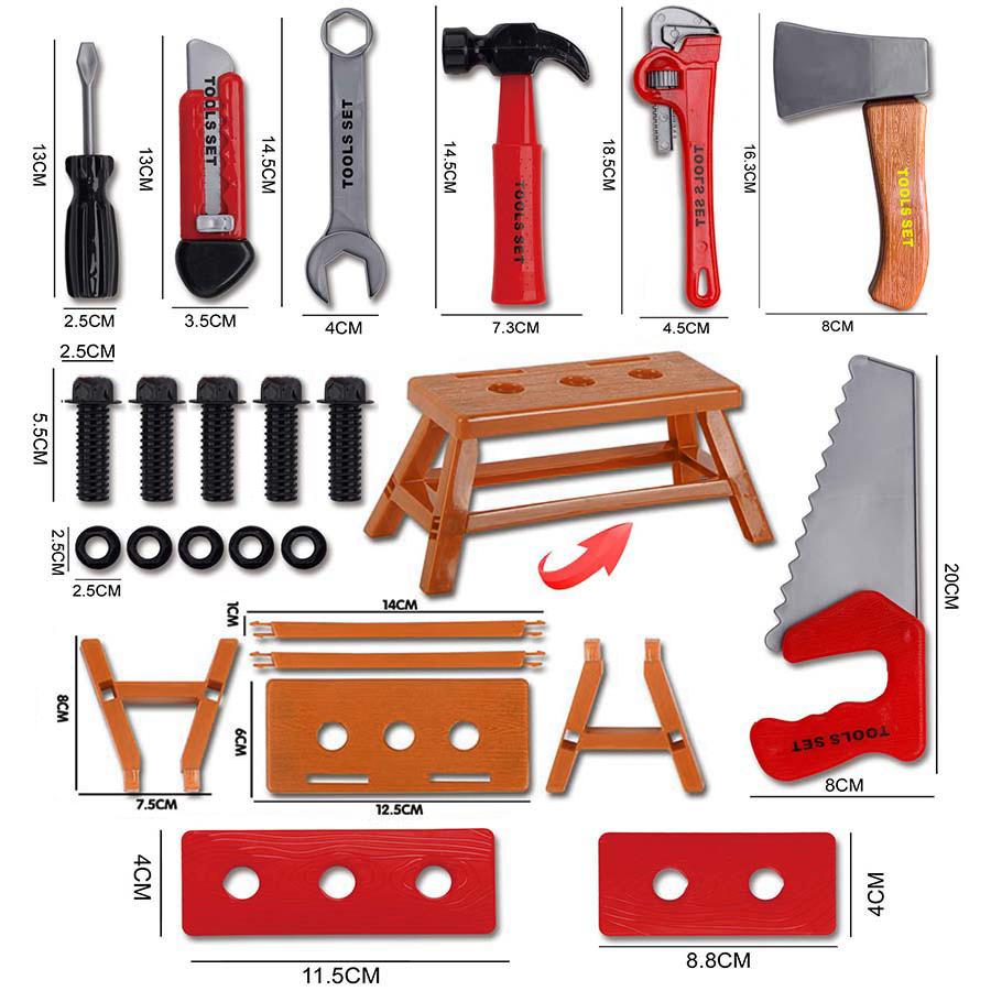1set Boy Building Tool Set Repair Tool Box Set Simulation Repair Tools Electric Drill Screwdriver Screw Screw Playing House Toys