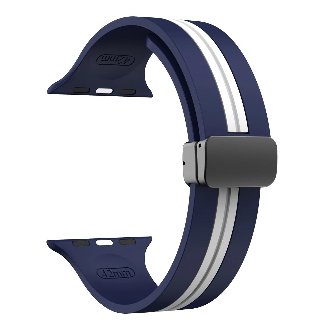 

Silicone Strap For Apple Watch Ultra 3 Band 49mm 46mm 44mm 45mm 41mm 42mm 40mm Bracelet iWatch correa series 11 10 9 8 7 6 5 SE 38 40 41 S10-42mm