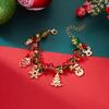 Christmas Bracelet for Women Fashion Elegant Christmas Tree Santa Snowflake Pendant Beaded Bracelets Holiday Party Jewelry Gift for Girls