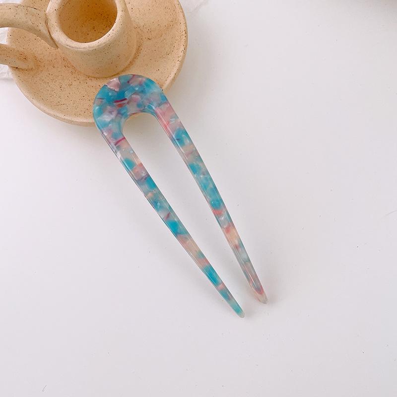 Fashion Hair Stick Women Acetate Hair Clip Large 11cm Thicken U-shaped Colorful Hair Stick Girls Hair Accessories Hair Clips New