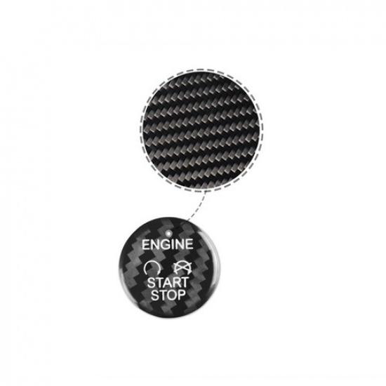 Real Carbon Fiber Car Engine Start Stop Button Cover For Ford Focus Kuga 15-18