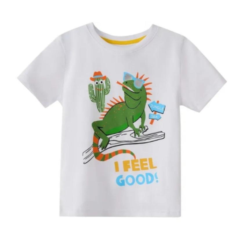 Summer Round Neck 3D Cartoon Pattern Printed Top Fashionable Casual Short Sleeved Children's Boy T-shirts