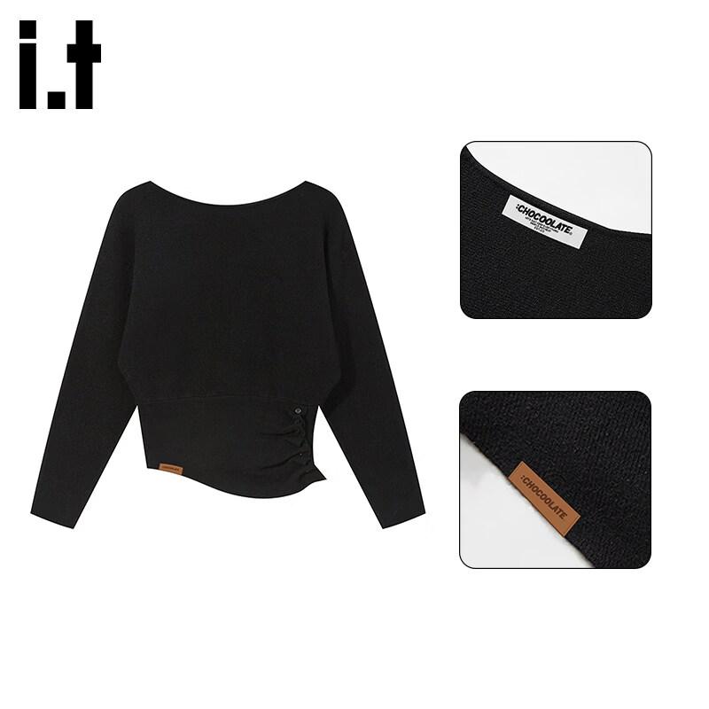 Женский вязаный топ с асимметричным плечом и неровной талией CHOCOOLATEit One Size