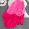 Fashion Suit Women's Strapless Tube Top Top Two-Piece High Waist Drape Irregular Pleated Skirt