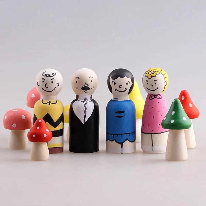 50 Pcs Unfinished Wooden Peg Doll for DIY Painting Natural Wood Doll Bodies Figures Decorative Peg People for Kids Arts Crafts