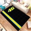 Bold Number 46 On Black Rug Patterned Carpet, Non Slip Mat Suitable for Living Room and Bedroom Sofas