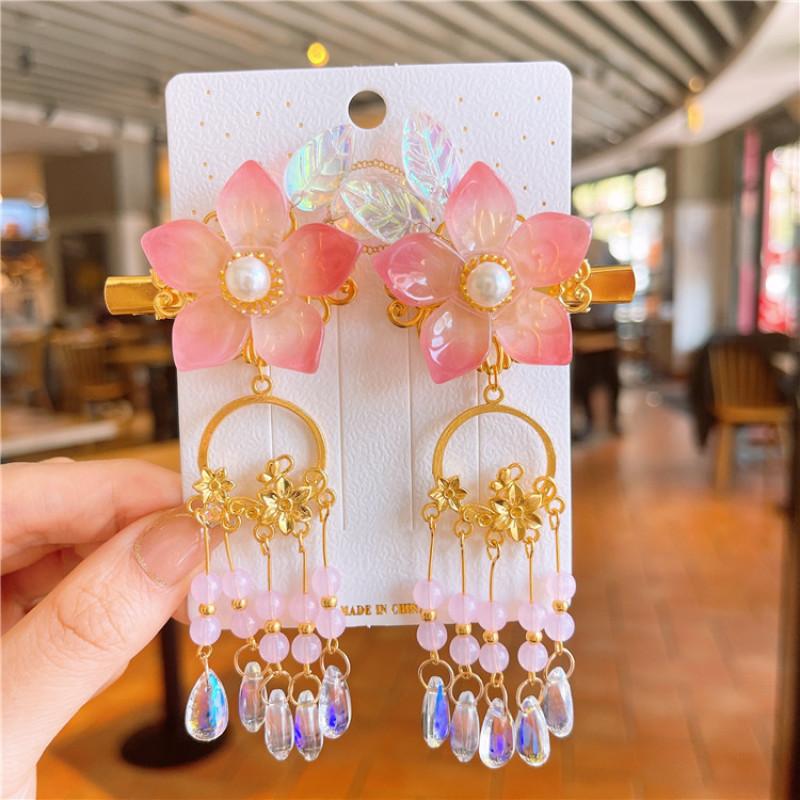 Antyczna zawieszka z frędzlami, spinka do włosów, akcesoria dziewczęce