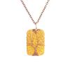 Hand-Wound Rectangular Volcanic Stone Tree Of Life Pendant Necklace, Couple Necklace N525