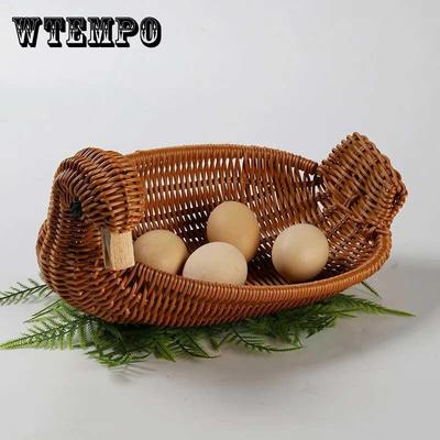 Gewebter Tier-Obstkorb Kreative Obstschale Handgefertigter Imitations-Rattan-Korb Snackaufbewahrung Wohnzimmerdekoration Kleinteile-Aufbewahrungskorb