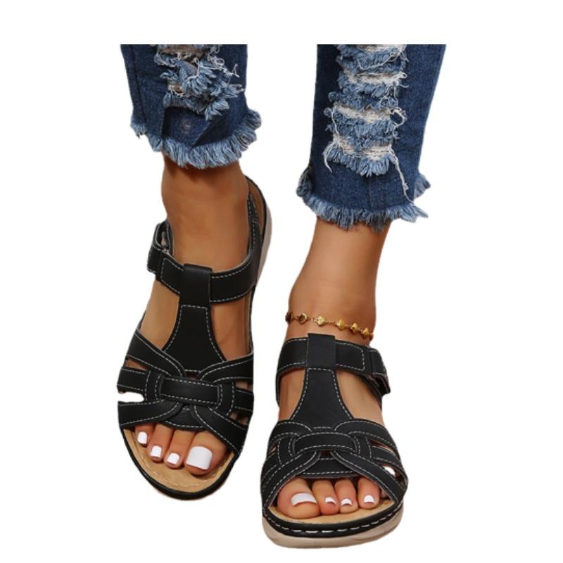 Grenzüberschreitende Mode im römischen Stil Vintage Damen-Sandalen mit weicher Sohle und bequemem Keilabsatz