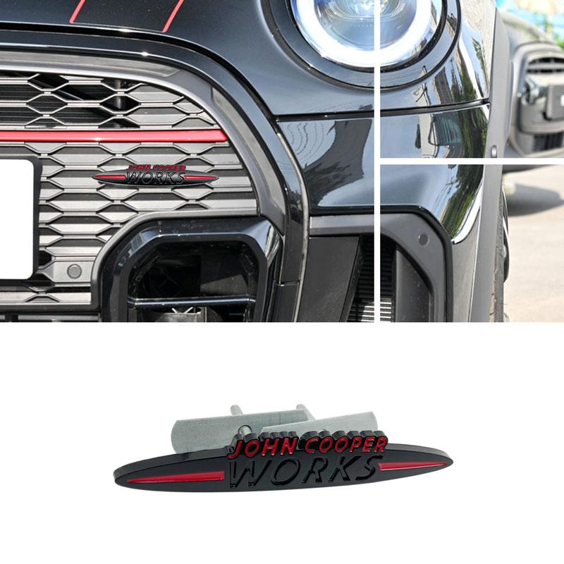 3D Chrome Metal Car Sticker John Cooper Works Emblem Decals For  Mini JCW R50 R52 R53 R55 F56 F55 F60 Fender Front Grille Logo