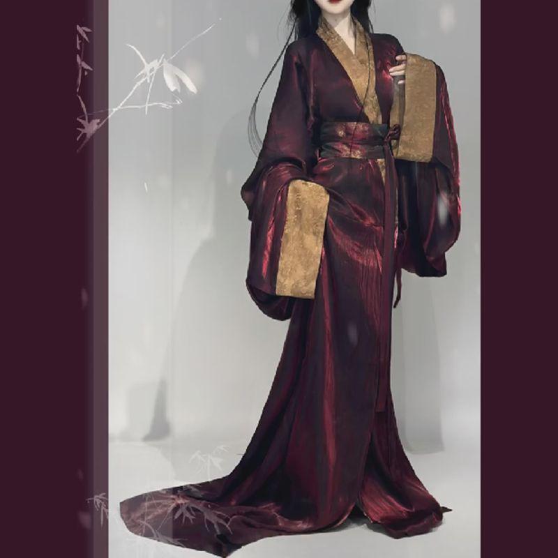 Zhi Jin Zeit der Streitenden Reiche Hanfu: Super Feenhafte Reproduktion mit geradem Saum - Absolut wunderschöner Umhang im chinesischen Stil