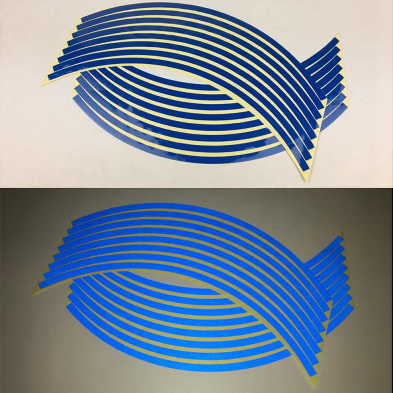 1 Pair PVC Motorcycle 18-inch Wheel Rim Stickers Modified Wheel Stickers Tire Reflective Stickers