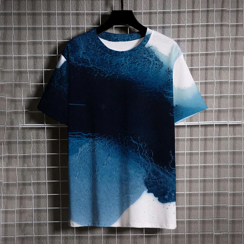 Men's Casual Tops Fashionable Harajuku Style Print Loose and Versatile Men's Short Sleeve Tee Oversized T-shirt Graphic T Shirts