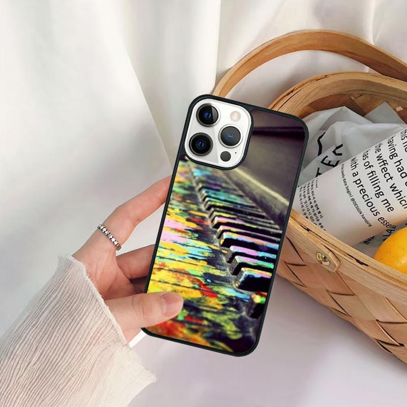 Piano Keys Music Keyboard Phone Case For iPhone 17 Air 16 15 14 11 12 13 Pro  MAX Plus coque Cover Shell