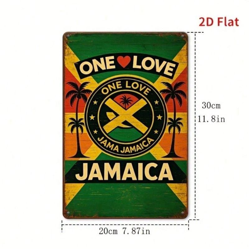

Metal Wall Art Jamaica Retro Poster for Garage Decor