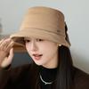 Autumn and Winter Elegant Thickened Polished Cotton Basin Hat Women's Big Head Circumference Outdoor Windproof Face Small Warm Fisherman Hat