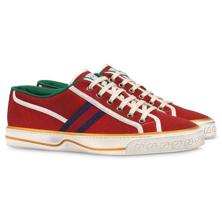 Gucci Tennis 1977 Low Top Low Top Stylish Skateboarding Shoes Women's Red 606110 GZO30 6461