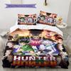 Anime HUNTER×HUNTER Pattern Bedding Set Quilt Cover Pillowcase Home Decor Gift (1 * Duvet Cover + 2 * Pillowcase, Without Core)
