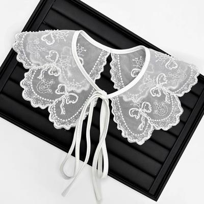 Κολάρο Eugen Κεντημένο Δαντέλα Κροσέ Φιόγκος Λεπτό Εξωτερικό με Φούστα Μικρό Σάλι Διακοσμητικό Κολάρο