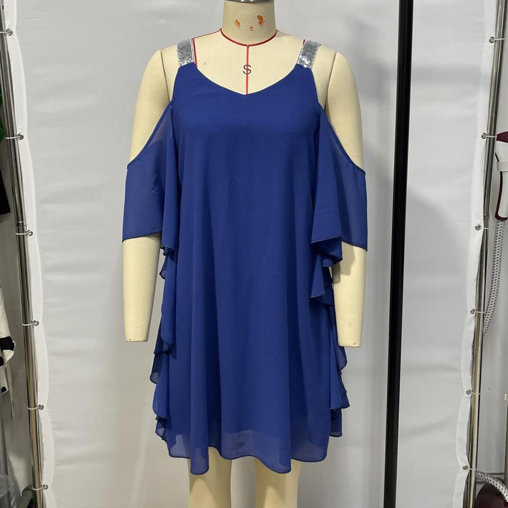 Women's Long Dress Maxi Dress Casual Dress Chiffon Dresses Swing Dress Casual Mature Outdoor Daily Date Ruffled Short Sleeve V-neck Dress