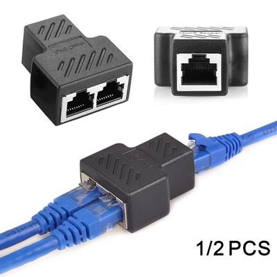 1 pz/2 pz 1 a 2 vie RJ45 Ethernet LAN Network Splitter Doppio adattatore Porte Accoppiatore Connettore Extender Adattatore Spina Connettore Adattatore